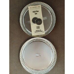 PAMPERED CHEF Set of 2 ~ 10" FLAN PANS Tart TINS (515)